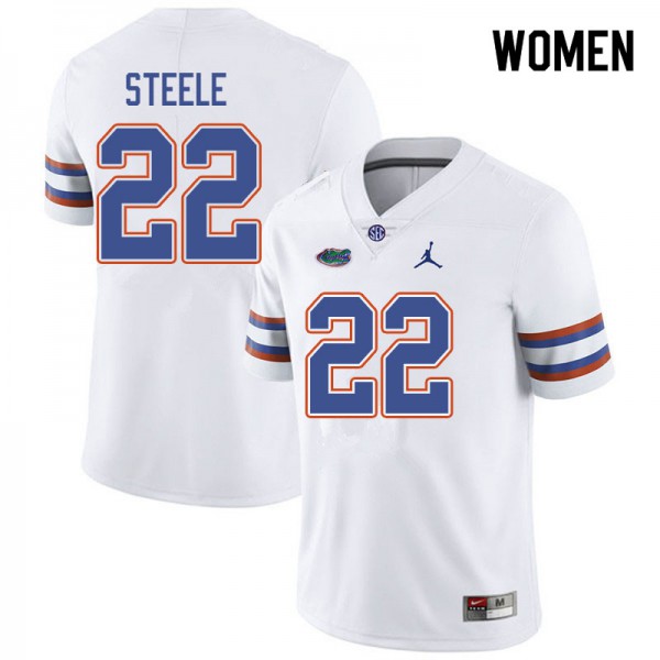 Jordan Brand Women #22 Chris Steele Florida Gators College Football Jersey White